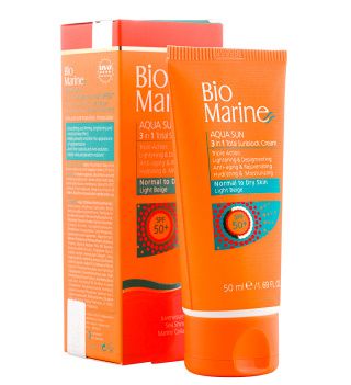 کرم ضد آفتاب رنگی بایومارین با SPF50 مناسب پوست معمولی و خشک رنگ بژ روشن حجم 50 میلی لیتر
