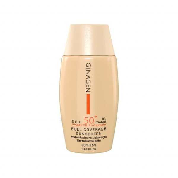 کرم ضد آفتاب SPF 50 ژیناژن شماره 03 مناسب پوست خشک و نرمال حجم 50 میلی لیتر