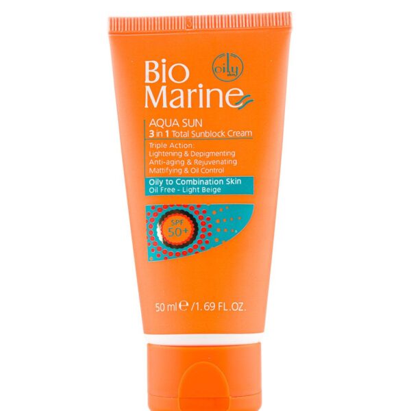 ضدآفتاب رنگی +spf50 بایومارین پوست چرب و مختلط
