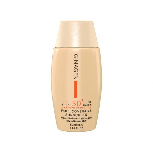کرم ضد آفتاب SPF 50 ژیناژن شماره 01 مناسب پوست خشک و نرمال حجم 50 میلی لیتر